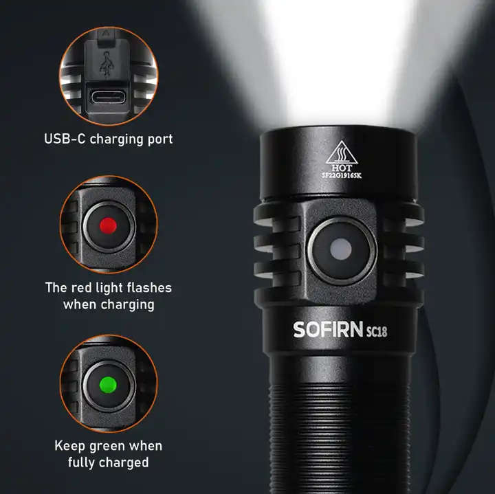 Sofirn SC18 1800 Lumen 217m Throw Rechargeable EDC Flashlight