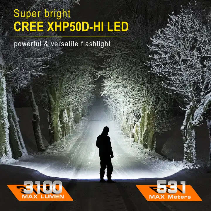 Sofirn C8L 3100 Lumen 531m Throw Rechargeable Flashlight with 21700 Battery