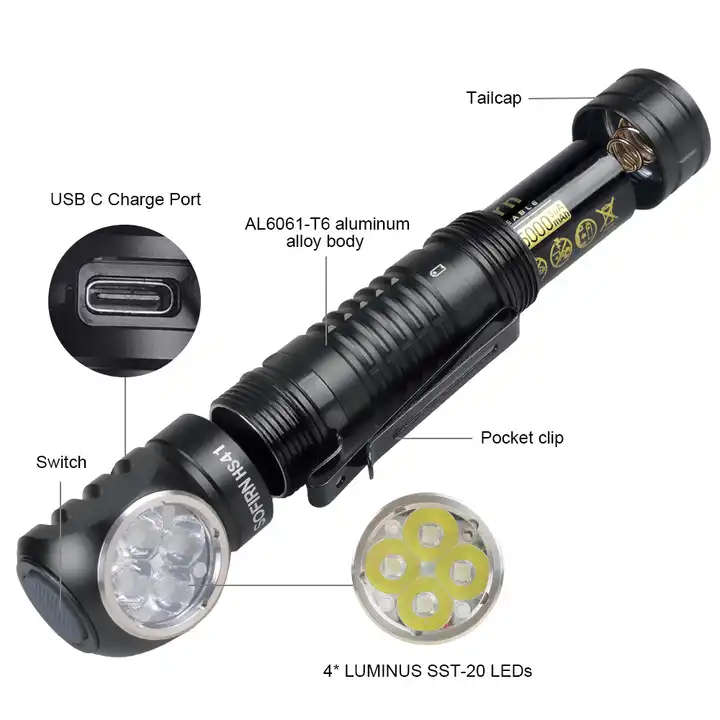 Sofirn HS41 4000 Lumen 325m Throw Rechargeable Headlamp with 21700 Battery