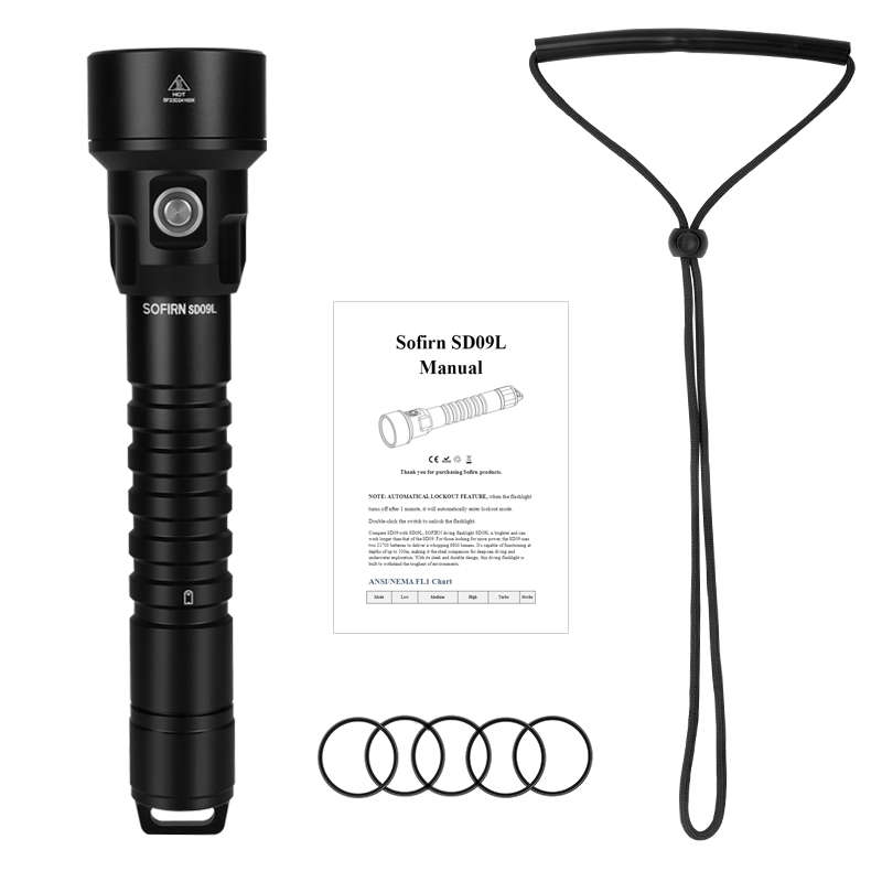 Sofirn SD09L 6800 Lumen 542m Throw Rechargeable Diving Flashlight with 21700 Batteries