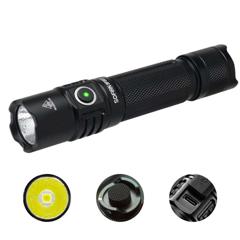 Sofirn SP35T 3800 Lumen 280m Throw Rechargeable Tactical Flashlight with 21700 Battery