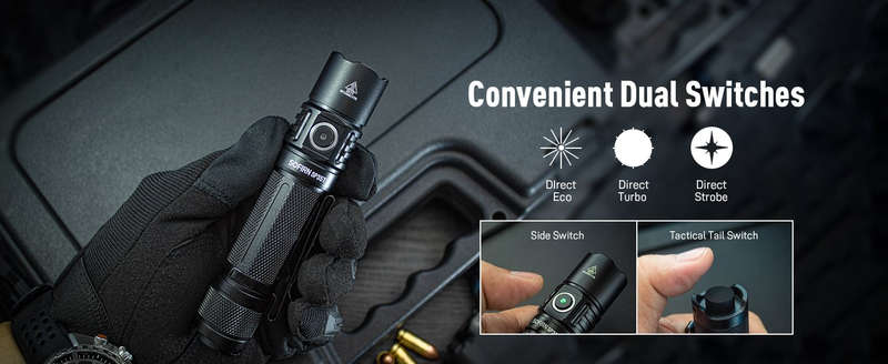 Sofirn SP35T 3800 Lumen 280m Throw Rechargeable Tactical Flashlight with 21700 Battery