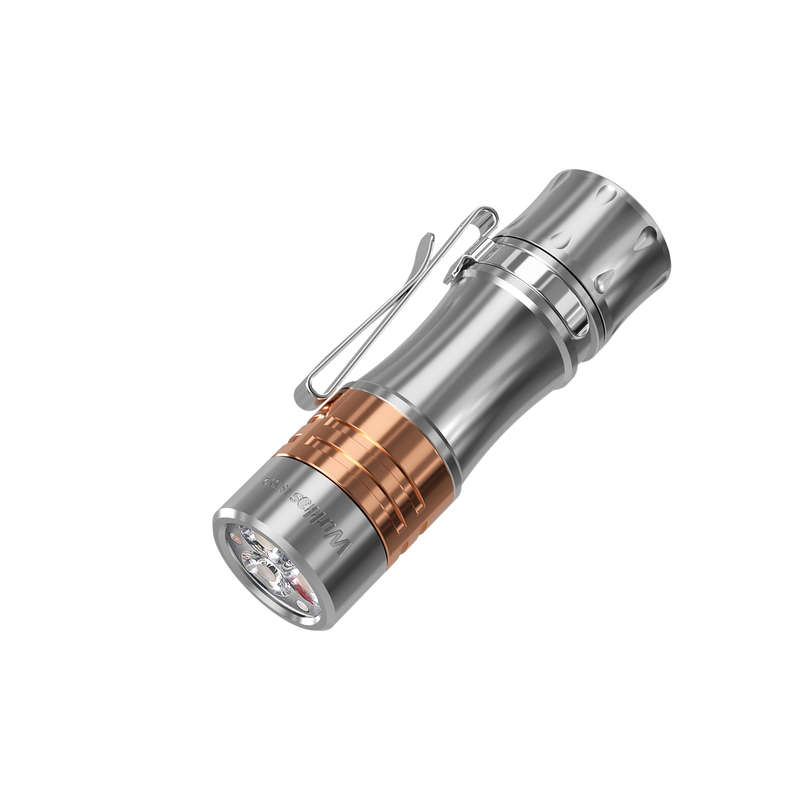 Wurkkos Titanium TS10V2 Ti-copper 1400 Lumen 130m Throw Mini EDC Flashlight with 14500 Battery
