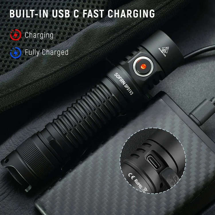 Sofirn SP31V3 2000 Lumen 269m Throw Rechargeable Flashlight with 18650 Battery
