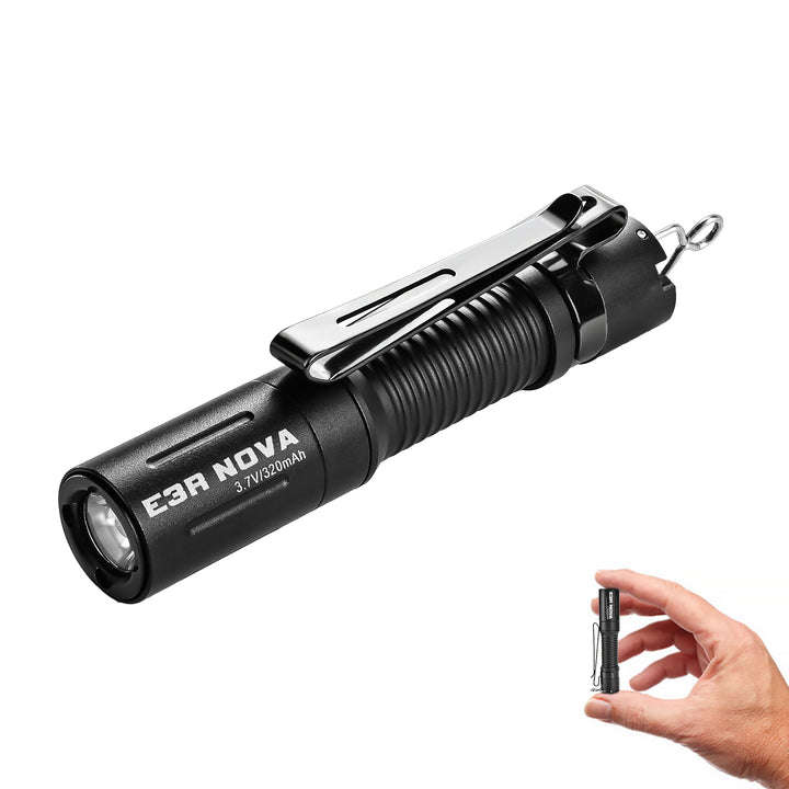 Powertac E3R Nova 820 Lumen 86m Throw Rechargeable LED EDC Keychain Flashlight