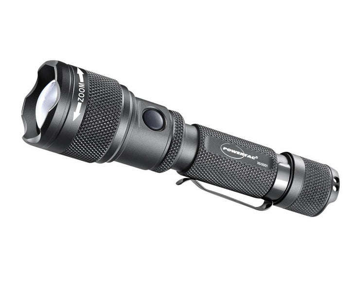 Powertac FlexBeam 1200 Lumen 700m Throw Adjustable Beam Rechargeable Flashlight