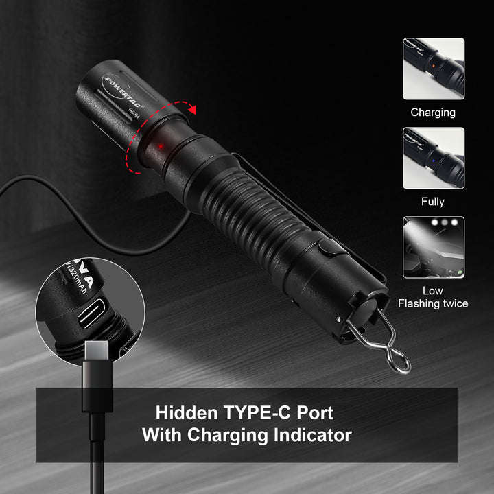 Powertac E3R Nova 820 Lumen 86m Throw Rechargeable LED EDC Keychain Flashlight