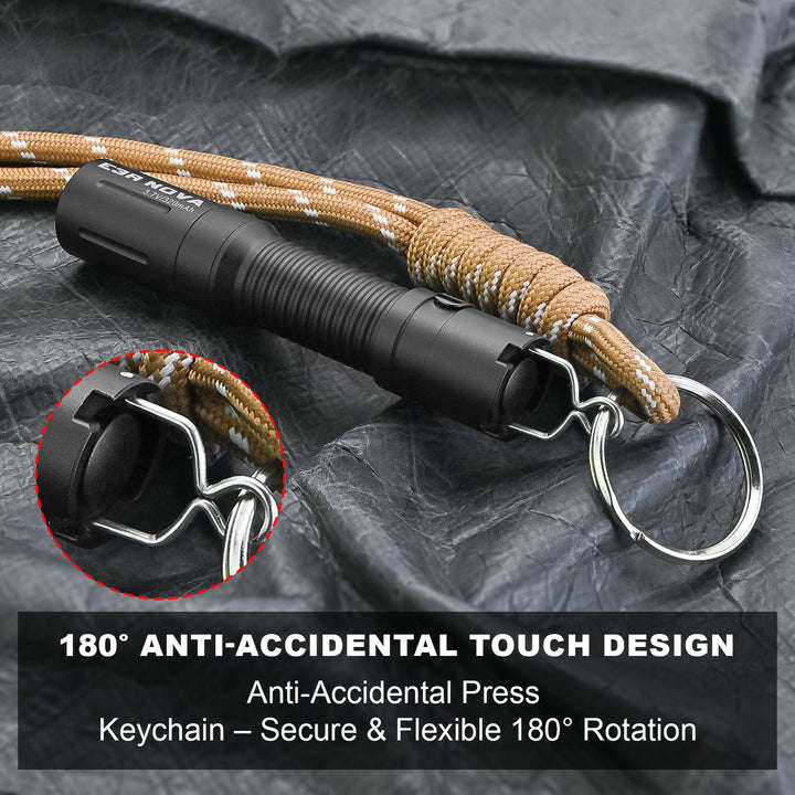 Powertac E3R Nova 820 Lumen 86m Throw Rechargeable LED EDC Keychain Flashlight