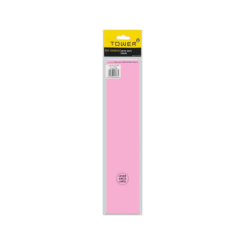 TOWER LEVER ARCH LABELS 12'S FLU PINK
