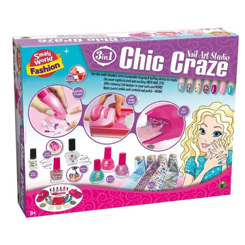 Small World Toys - 3-in-1 Chic Craze Nail Art Studio- Damaged Packaging