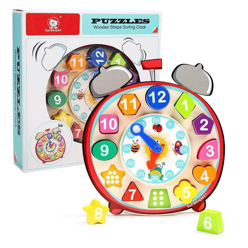 TopBright - Clock Puzzle with Blocks - 13 Pieces- Damaged Packaging