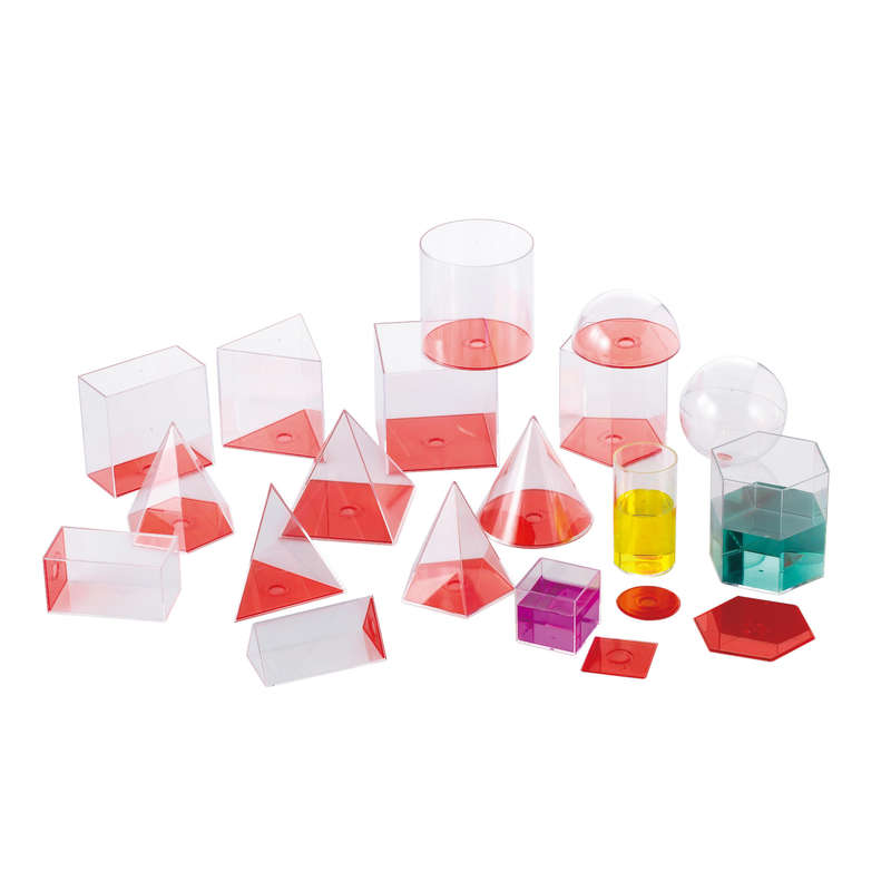 EDX Education - 10cm Geometric Solids (17) with lids- Damaged Packaging