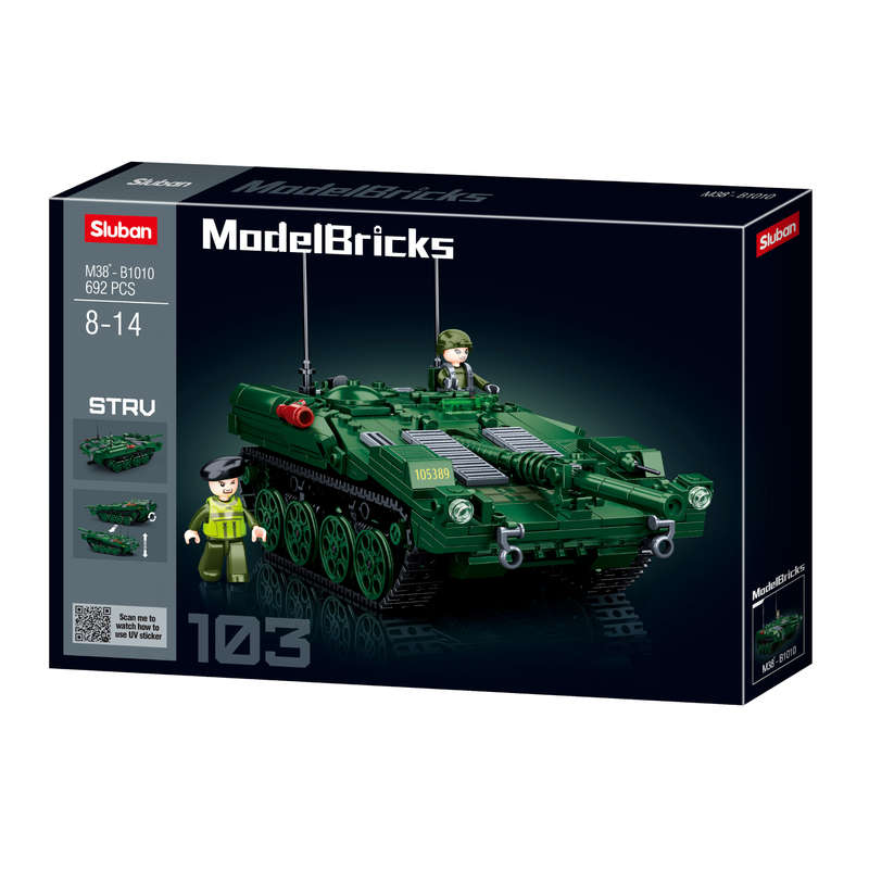 Sluban - Model Bricks - STRV103 Main Battle Tank - 692pcs- Damaged Packaging