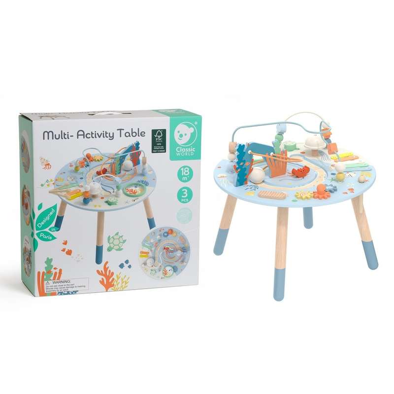Classic World - Wooden Multi-Activity Table - Ocean-themed