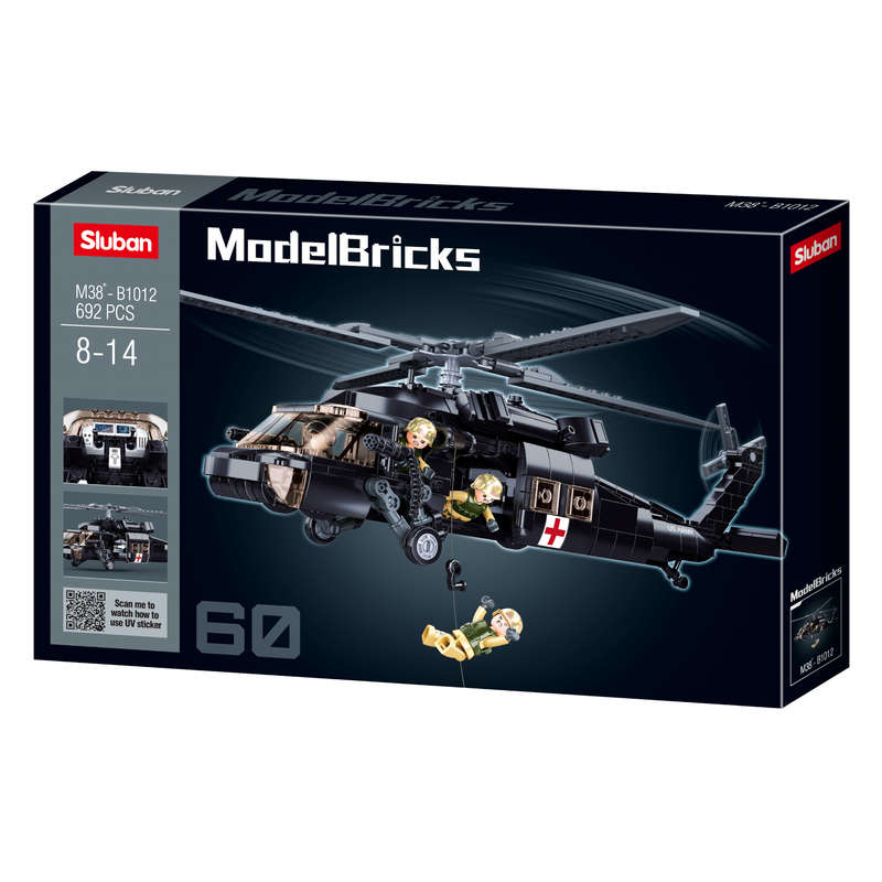 Sluban - Model Bricks - UH 60 Black Hawk - 692pcs
