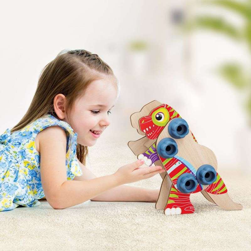 Quercetti - Play Bio Wood Dino- Packaging Damaged
