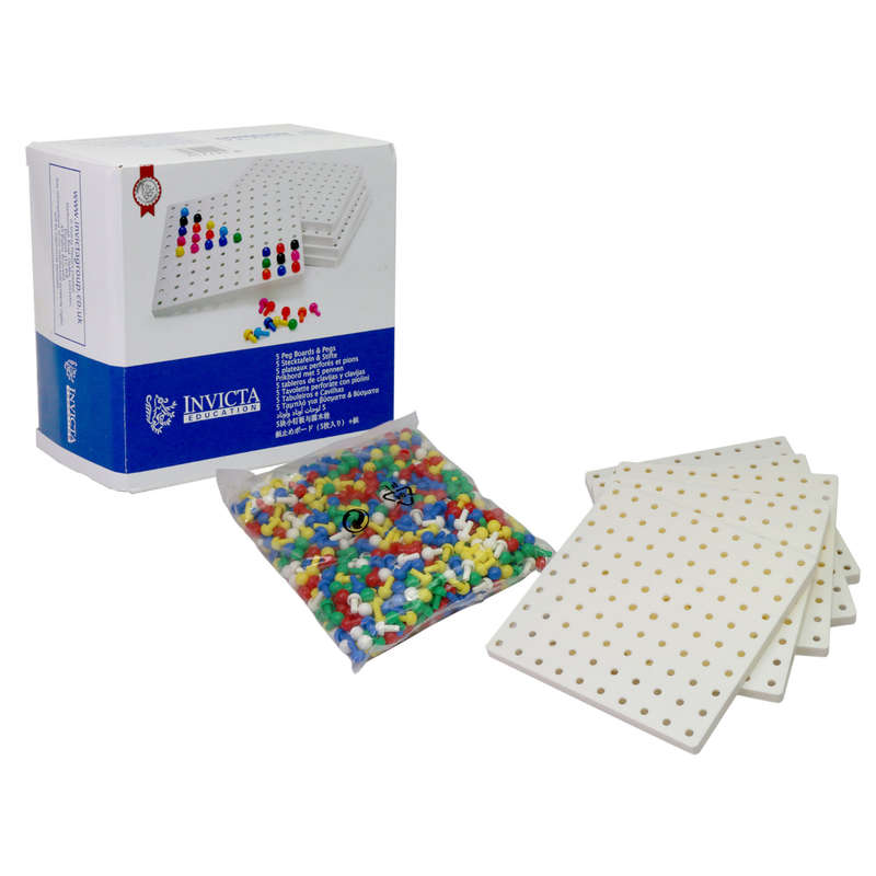 Invicta Education - Peg Boards 5 & 1000 Pegs in Retail Box- Packaging Damaged