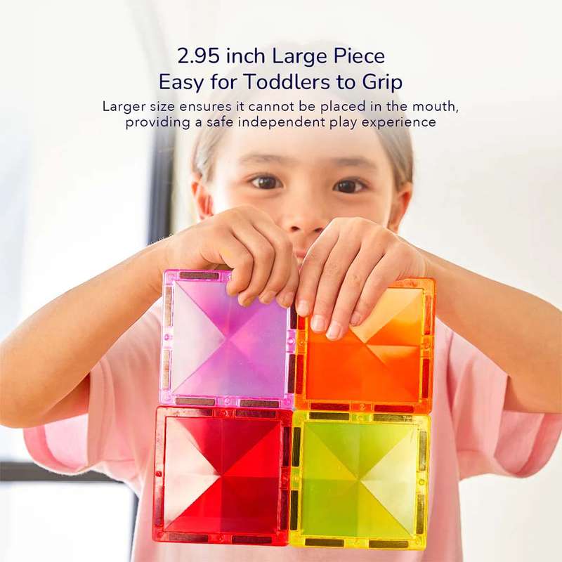 Mideer - Colourful Magnetic Tiles Warm Colour - 20pcs- Packaging Damaged