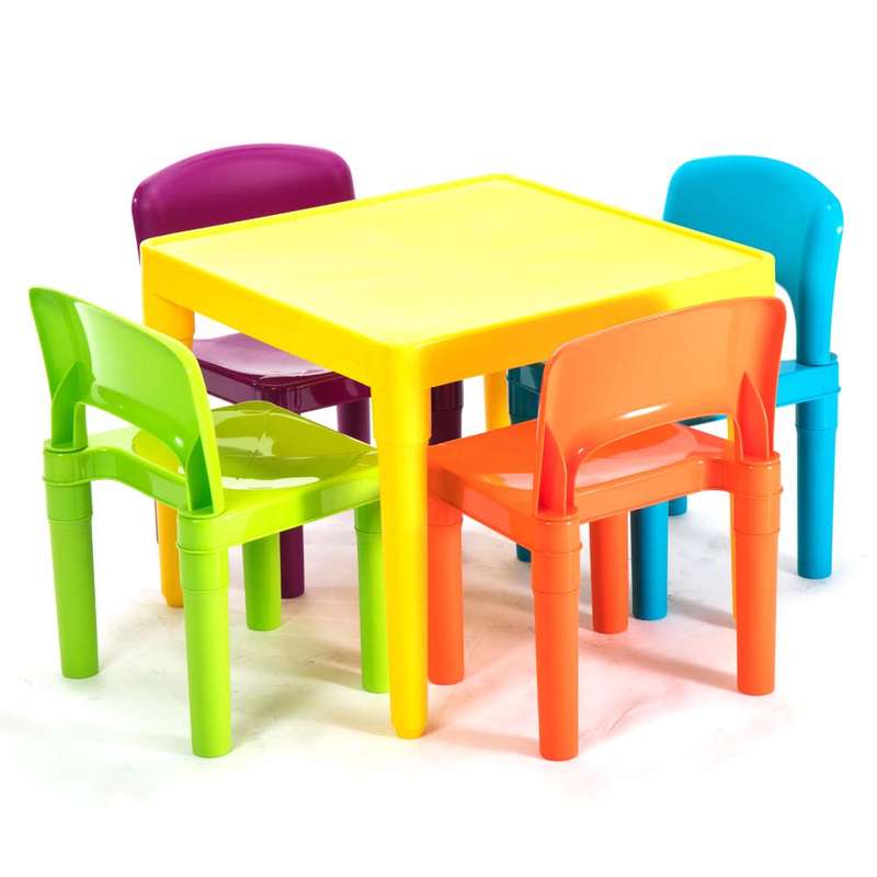 Greenbean - Childrens Furniture - Table & 4 Multi-Coloured Chairs- Packaging Damaged