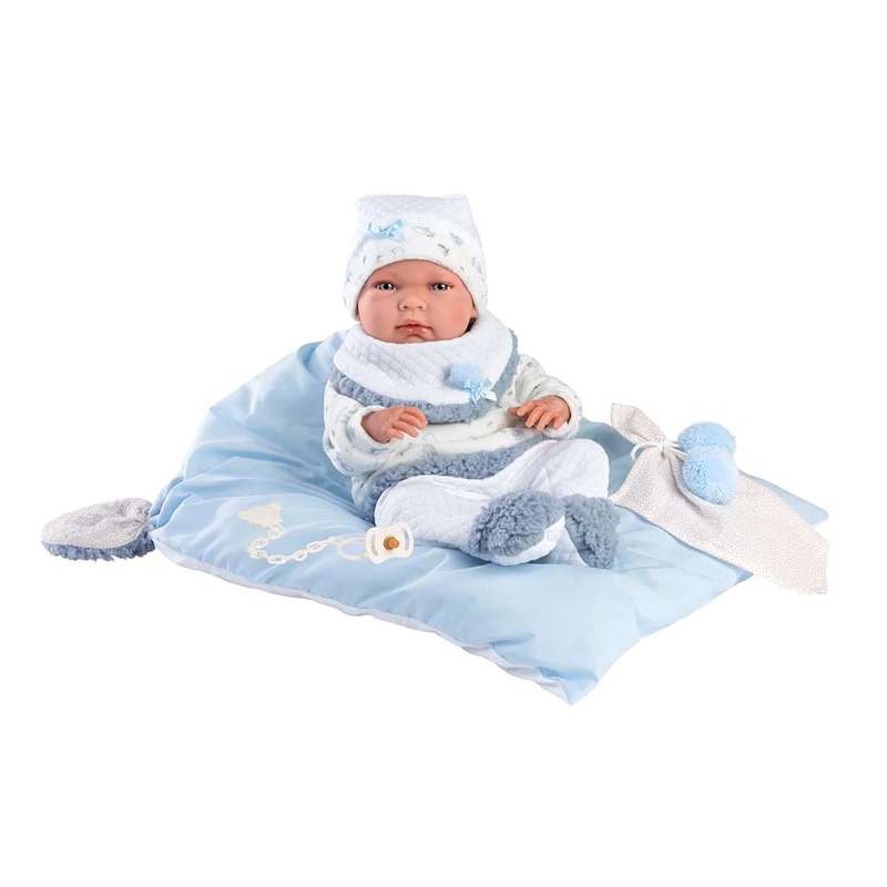 Llorens - Newborn Baby Boy With Cushion, Clothing And Accessories: Nico- 40 cm- Packaging Damaged