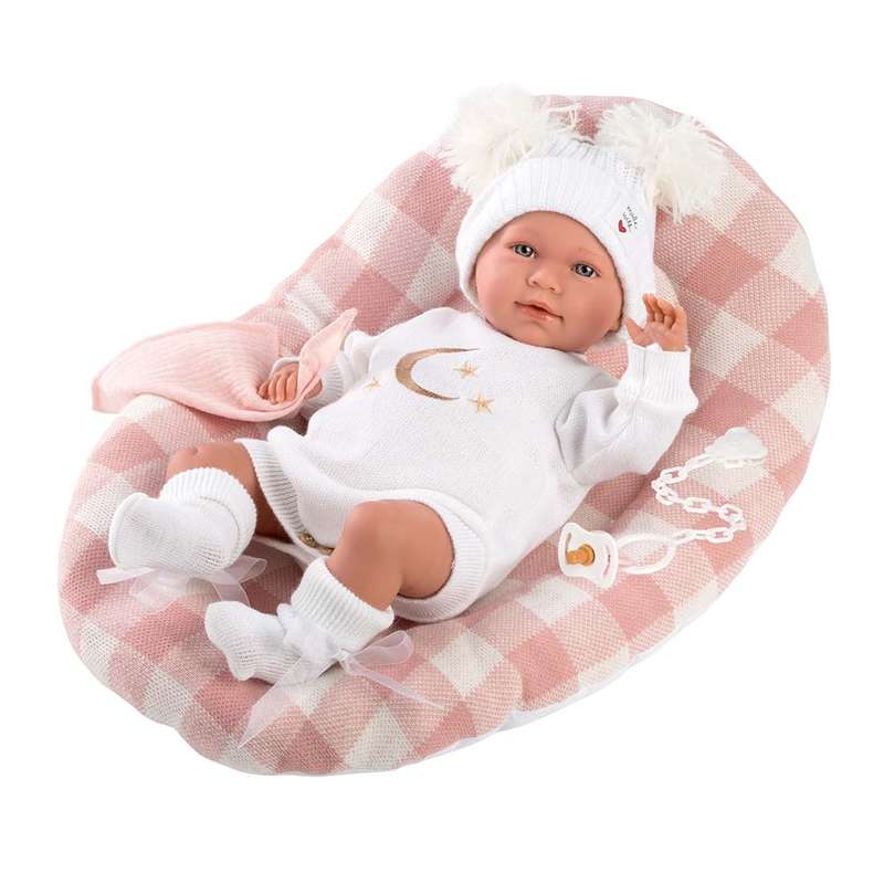 Llorens - Baby Boy Doll With Clothing And Accessories: Mimi Llorona With Bed Cushion - 42cm (Cryi...