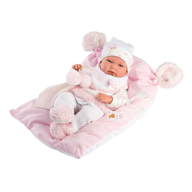 Llorens - Baby Girl Doll With Clothing And Accessories: Nica With Cushion - 40cm- Packaging Damaged