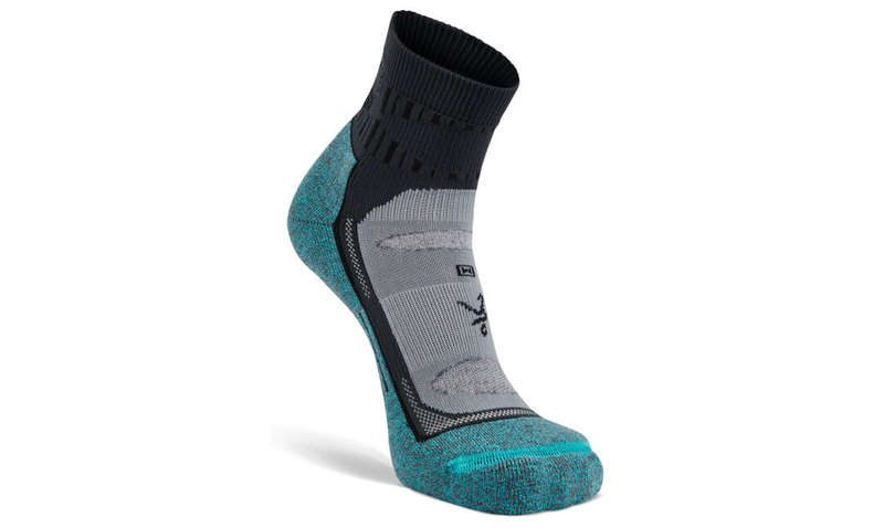 Balega Blister Resist Quarter Running Socks: Grey/Blue
