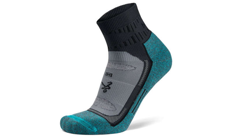 Balega Blister Resist Quarter Running Socks: Grey/Blue