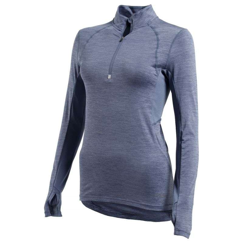 First Ascent Ladies Kinetic 1/4 Zip Top Blue Head Lizzard