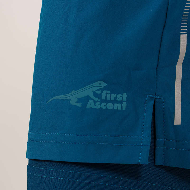 First Ascent Men's Corefit 2in1 7inch Running Shorts Blue Ink