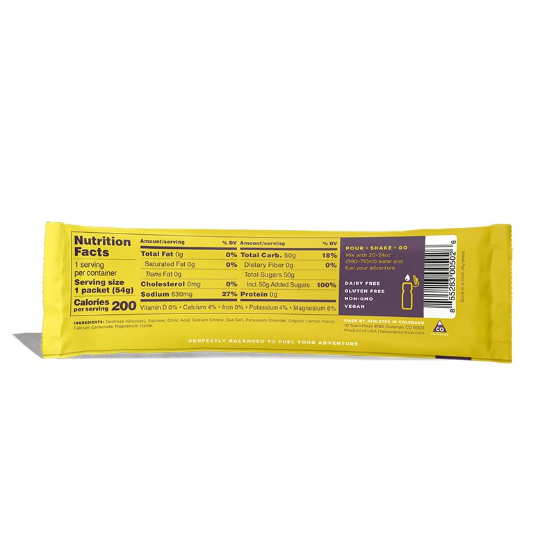 Tailwind Non-Caffeinated Endurance Fuel Sticks (2 Servings) Lemon