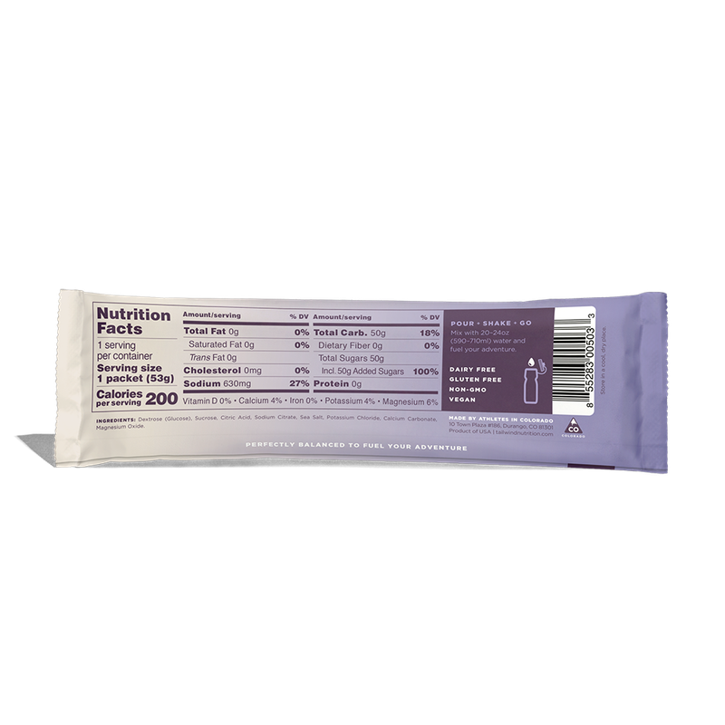 Tailwind Non-Caffeinated Endurance Fuel Sticks (2 Servings) Naked