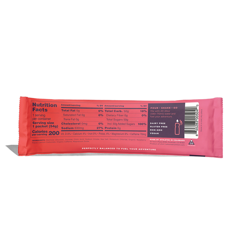 Tailwind Caffeinated Endurance Fuel Sticks (2 Servings) Raspberry