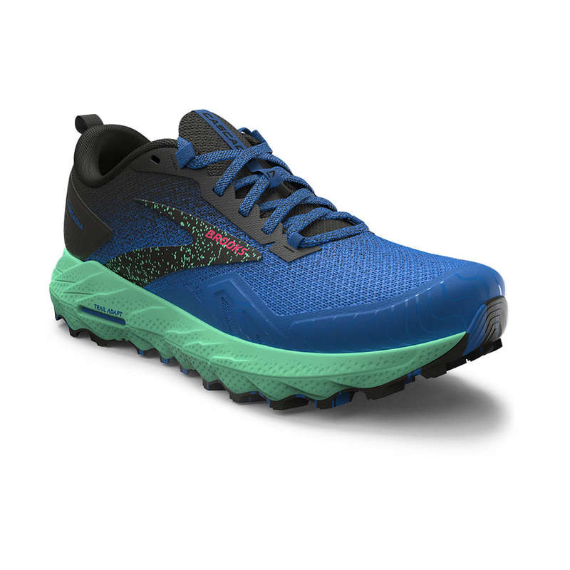 Brooks Cascadia 17 Trail Running Shoes Men's (Victoria Blue/Black/Spring Bud)
