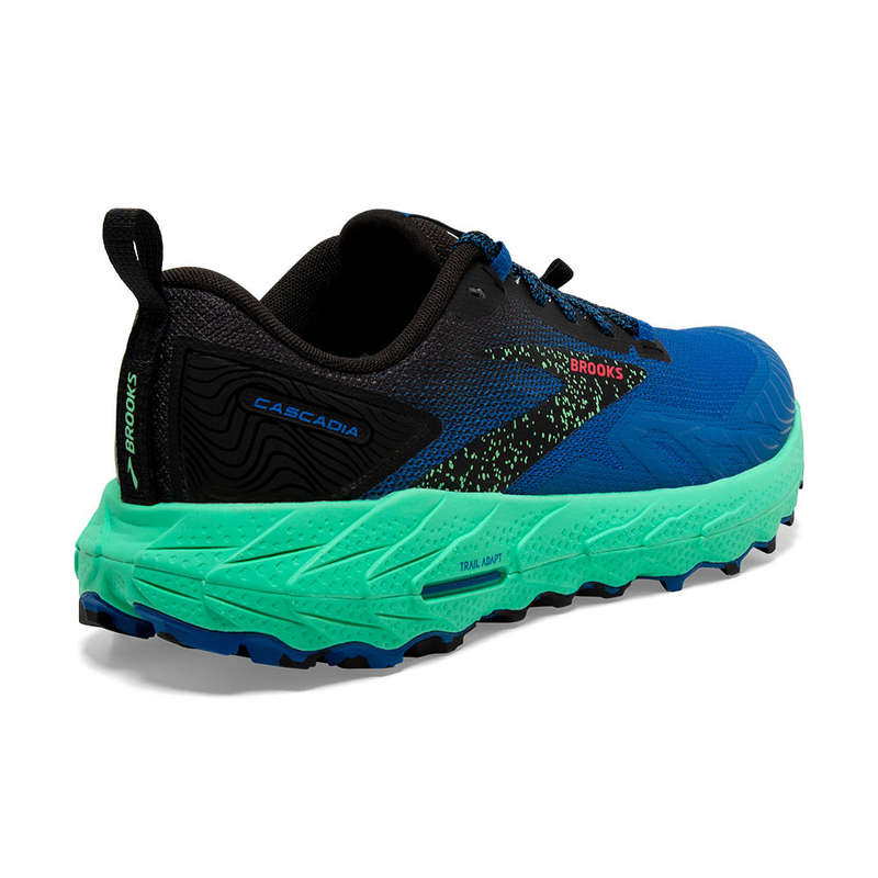 Brooks Cascadia 17 Trail Running Shoes Men's (Victoria Blue/Black/Spring Bud)