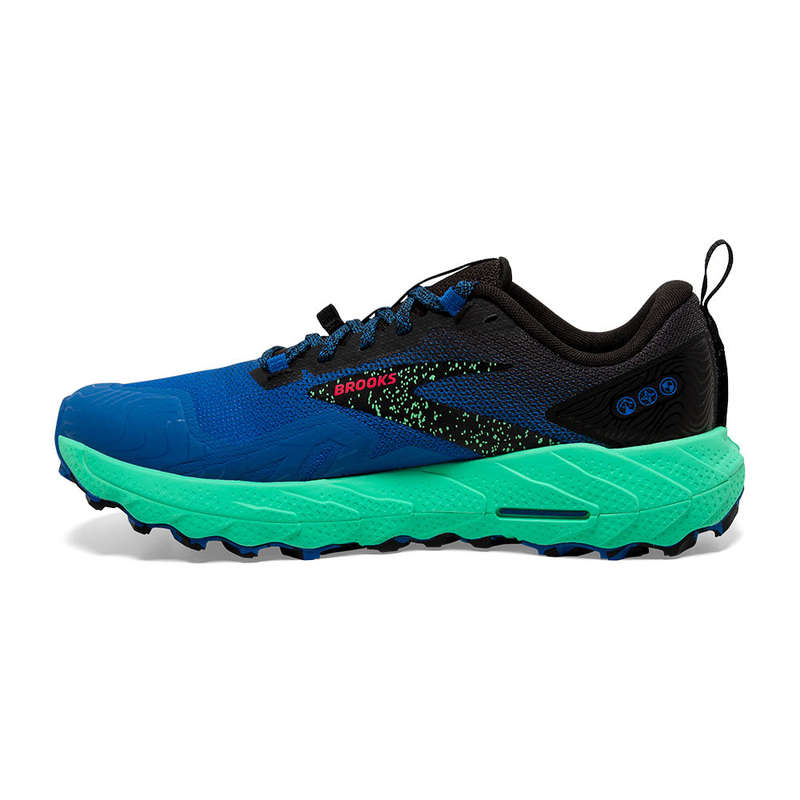 Brooks Cascadia 17 Trail Running Shoes Men's (Victoria Blue/Black/Spring Bud)