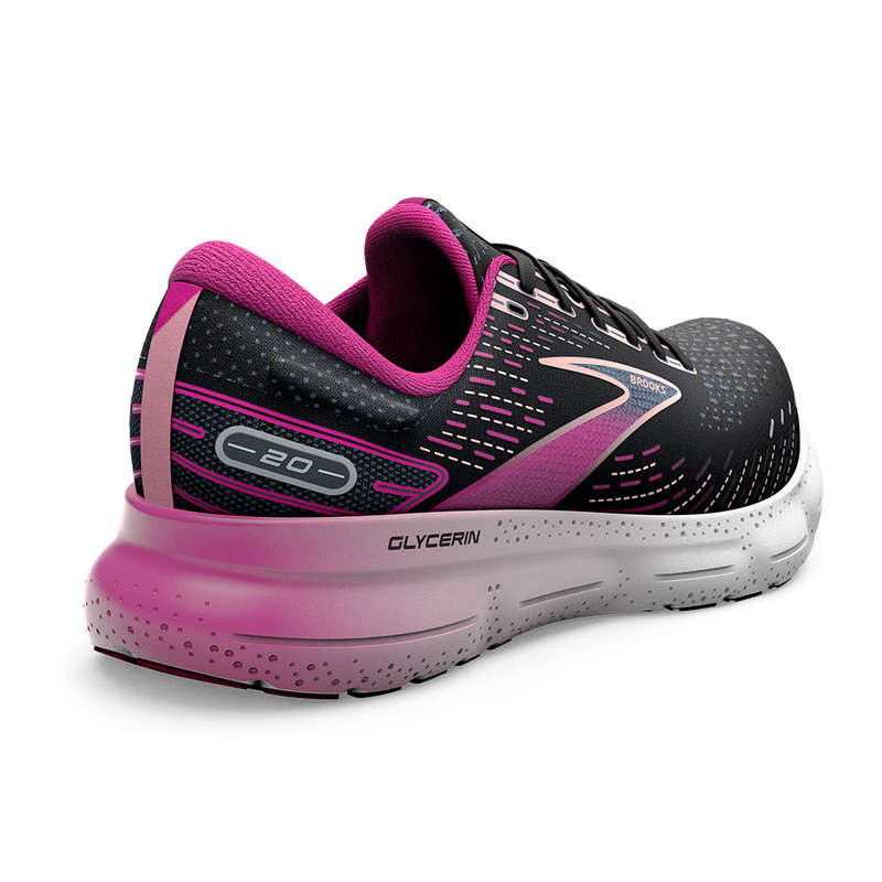 Brooks Glycerin 20 Ladies Medium/B (Black/Fuchsia/Linen)