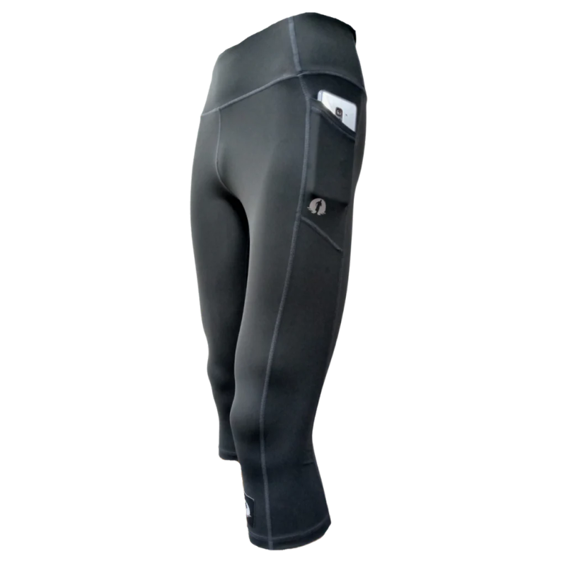 High Waist Funky 3/4 Leggings - Black