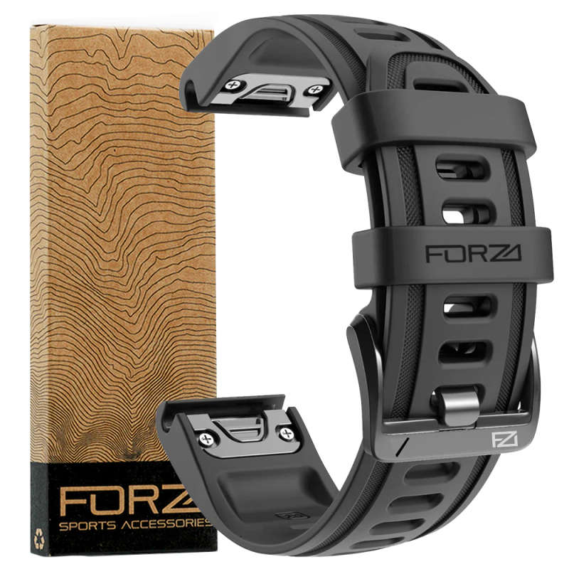 FORZA - ELITE | 20mm EasyFit Watch Strap for Garmin (Black)