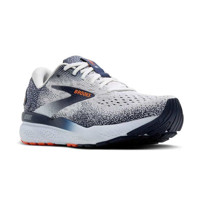Brooks Ghost 16 Medium D (White/Peacoat/Orange)