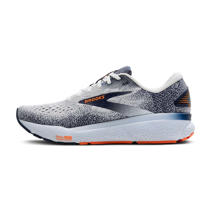 Brooks Ghost 16 Medium D (White/Peacoat/Orange)