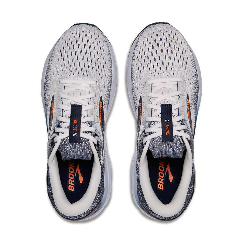 Brooks Ghost 16 Medium D (White/Peacoat/Orange)