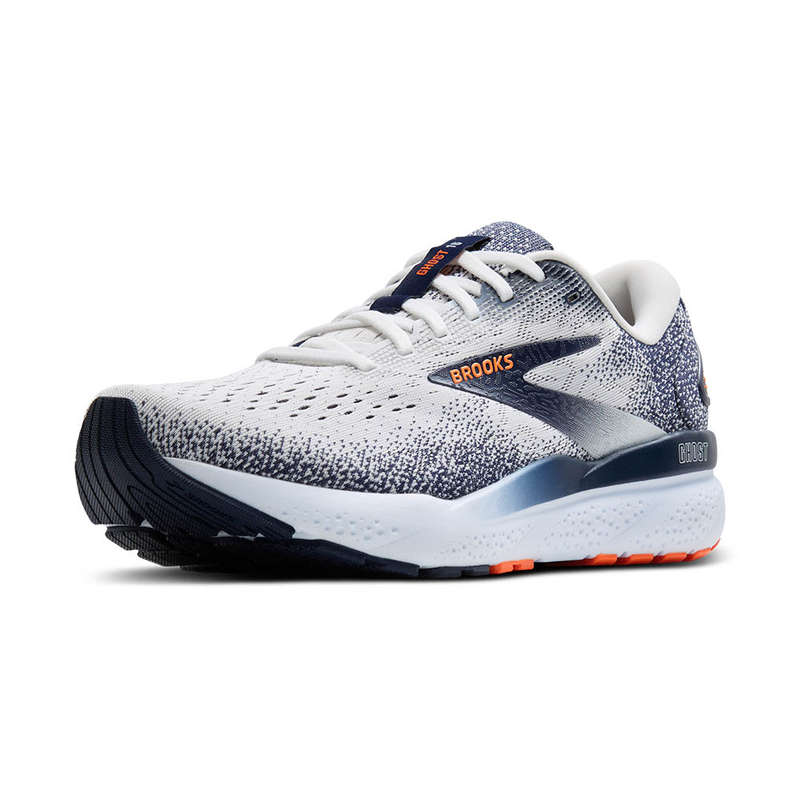 Brooks Ghost 16 Medium D (White/Peacoat/Orange)