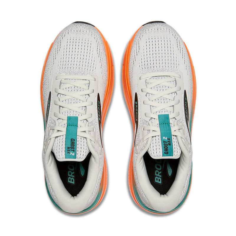 Brooks Ghost Max 2 Medium/D (Oyster Mushroom/Orange/Teal)