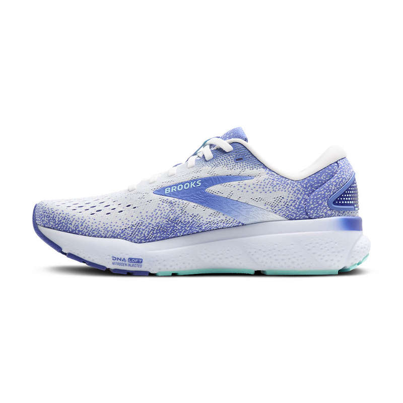 Brooks Ghost 16 Ladies Medium B (White Amparo Blue/Limpet Shell)