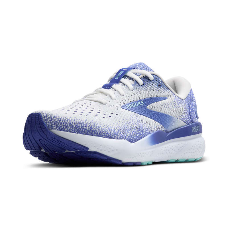Brooks Ghost 16 Ladies Medium B (White Amparo Blue/Limpet Shell)