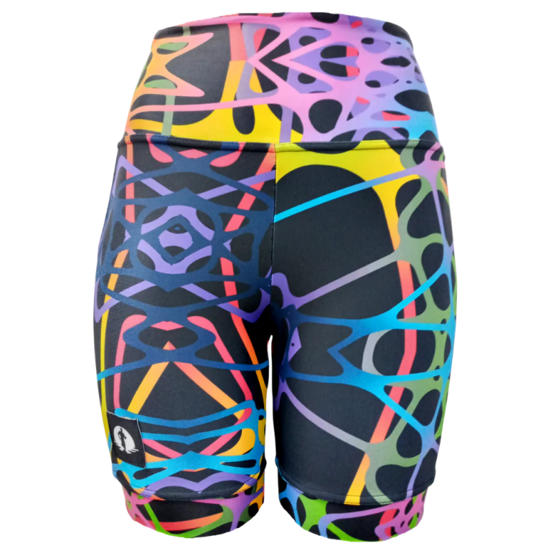 High Waist Funky Pants - Rainbow Veins