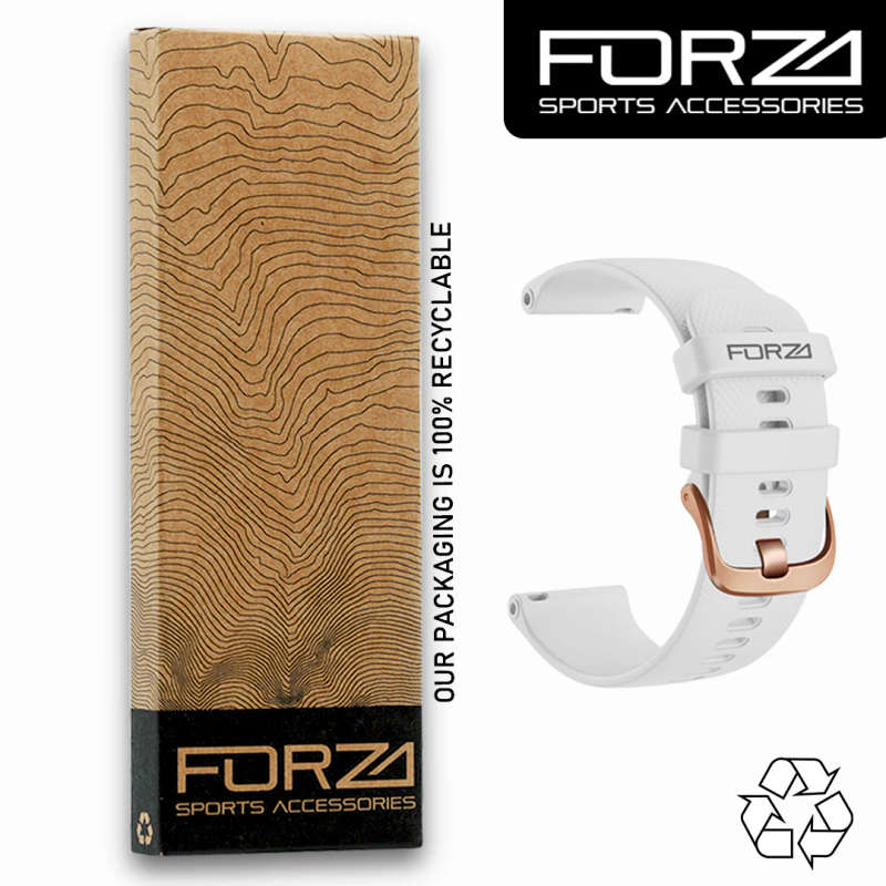 FORZA - ELITE | 20mm Quick Release Watch Strap for Garmin (Rose Gold Buckle)