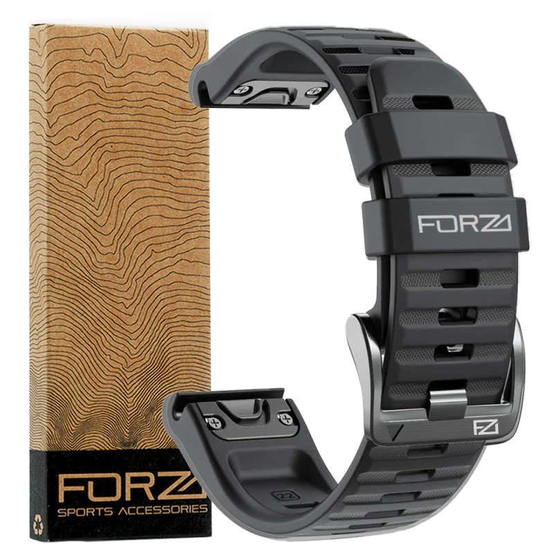 FORZA - ELITE | 22mm Easy Fit Watch Strap for Garmin (Black)