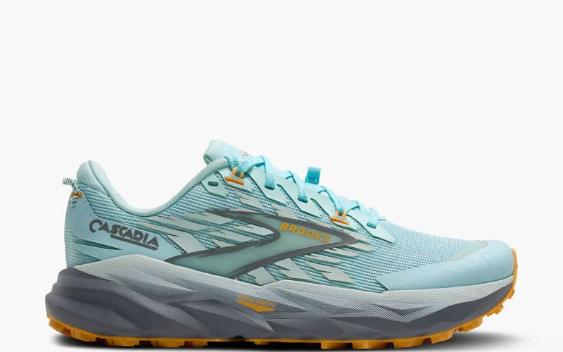 Brooks Cascadia 19 Trail Running Shoes Ladies (Clearwater/Primer Grey/Apricot)